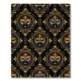 Rainbow Mask Gold Ornate Area Rug