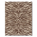 Brown Zebra Stripe Geometric Area Rug