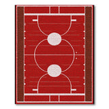 Red Geometric Modern Red Basketball Court Area Rug