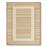 Rustic Farmhouse Beige Woven Border Area Rug