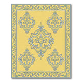 Yellow Ornate Yellow Medallion Persian Area Rug
