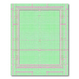 Green Court Grid Geometric Area Rug
