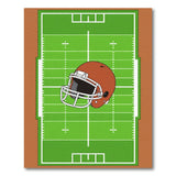Football Field Helmet Cartoon Area Rug
