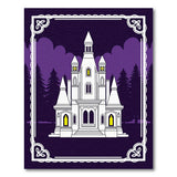 Purple Gothic Castle Haunted House Rug