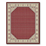 Red Traditional Persian Area Rug with Ornate Borders