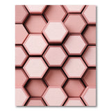 Pink 3D Hexagon Geometric Area Rug