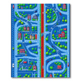 Multi-color and Patterns Kids Cartoon Road Map Play Rug