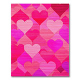 Pink Hearts Geometric Area Rug