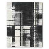 Black and White Geometric Modern Black White Grid Area Rug