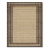 Beige Seagrass Rug with Black White Dot Border