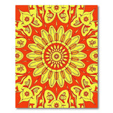 Radiant Red Yellow Sunflower Mandala Area Rug