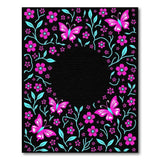 Vibrant Pink Butterfly Floral Area Rug