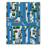 Cartoon City Street Traffic Area Rug
