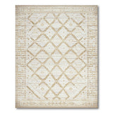 Cream Beige Diamond Grid Southwestern Rug