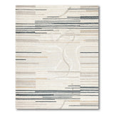Beige and Neutral Modern Geometric Beige Neutral Area Rug