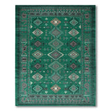 Teal Green Southwestern Geometric Area Rug