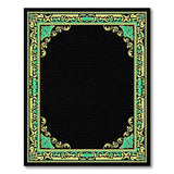 Ornate Teal Persian Border Area Rug