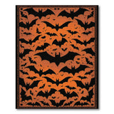Distressed Halloween Bats Orange Area Rug