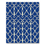 Navy Blue Geometric Trellis Geometric Modern Area Rug
