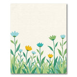 Teal Yellow Floral Meadow Area Rug