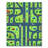 Playful Cartoon City Street Area Rug