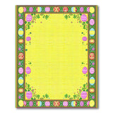 Vibrant Yellow Easter Egg Border Area Rug