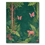 Jungle Lion Cub Area Rug with Butterflies
