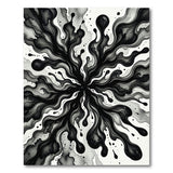 Explosive Black White Ink Flow Area Rug