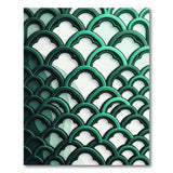 Green Arched Wave Geometric Area Rug