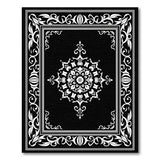 ODIKA Washable Black and White Vintage Medallion Low Pile Area Rug