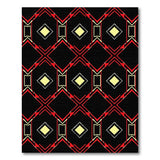 Red Black Diamond Geometric Southwestern Rug