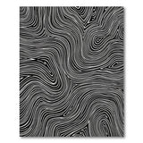 Dynamic Black White Wavy Contour Area Rug