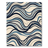 Blue Teal Wavy Abstract Area Rug