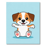 Adorable Cartoon Beagle Puppy with Heart Paws Rug