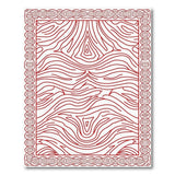 Red Wavy Line Abstract Area Rug with Ornate Border