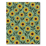 Green Vibrant Sunflower Field Area Rug
