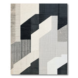 Geometric Black White Abstract Area Rug