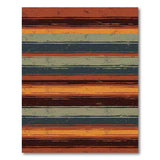 Distressed Vintage Orange Stripe Area Rug