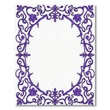 Ornate Purple Floral Thorn Border Area Rug