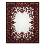 Ornate Red Leaf Vine Border Area Rug