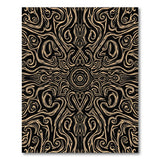 Black Gold Swirling Mandala Area Rug