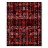 Vibrant Red Diamond Grid Area Rug