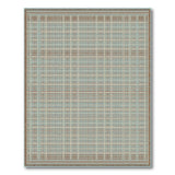 Teal Geometric Grid Lattice Area Rug