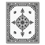 Black and White Intricate Black White Persian Medallion Rug