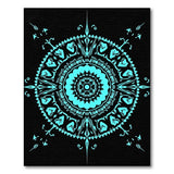 Geometric Modern Blue and Teal Mandala Geometric Area Rug