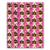 Vibrant Pink Abstract Leaf Motif Area Rug