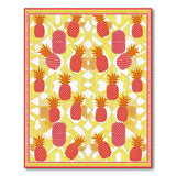 ODIKA Washable Tropical Pineapple Red & Yellow Geometric Low Pile Area Rug