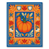 Vibrant Orange Pumpkin Fall Leaves Area Rug