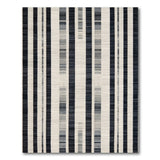 Bold Vertical Striped Black White Area Rug