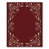 Elegant Red Floral Vine Border Rug